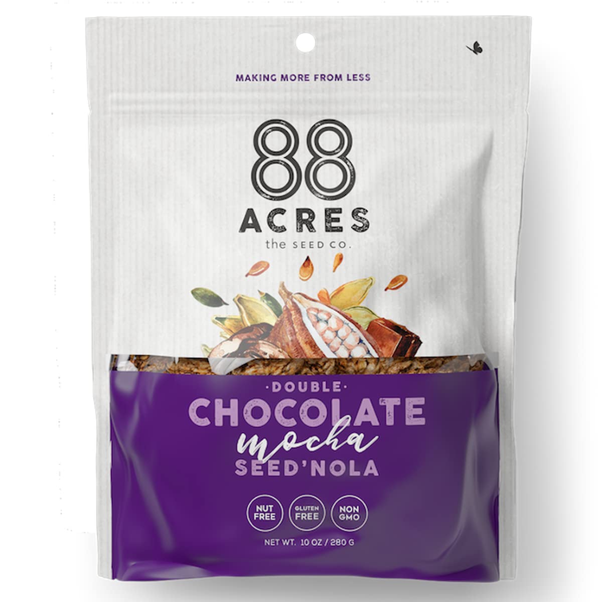 88 Acres Seed Granola | Gluten Free, Nut Free, Non GMO, School Safe, Healthy Vegan Breakfast Cereal | 1 Pack (Dark Chocolate Mocha)