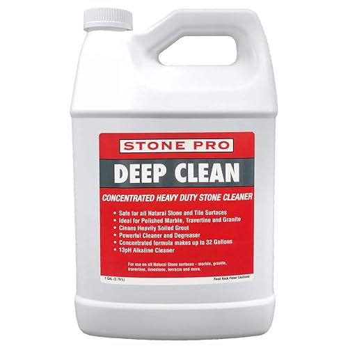 Stone Pro Deep Clean NON-Acidic Alkaline Cleaner Concentrate For Cleaning Polished, Honed, Flamed or Tumbled Marble, Travertine, Grout, Granite