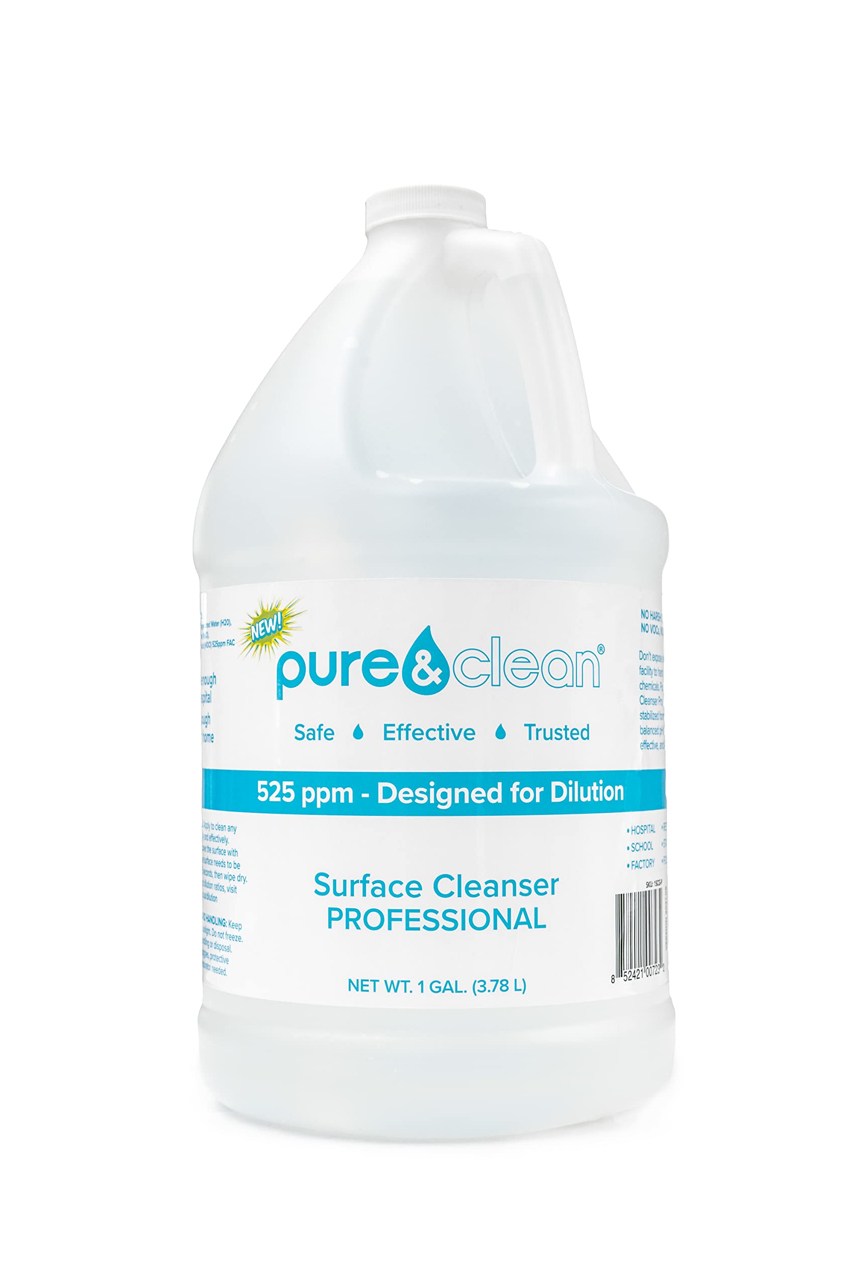 PURE & CLEAN Multi Surface Cleaner Hypochlorous Acid Cleaning Solution Powerful HOCl for Use On Most Any Surface All Purpose Cleaner Hospital Grade
