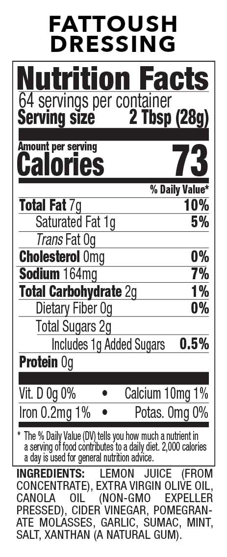 Teta Foods Fattoush Dressing and Marinade 64 FZ (6-64oz)