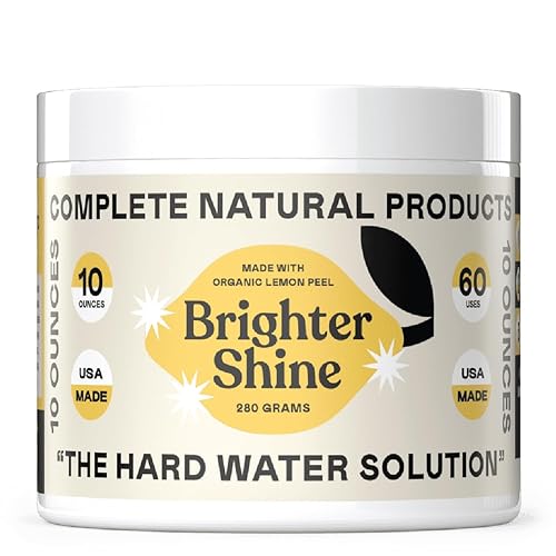 Brighter Shine Dish Washer Cleaner Powder - 60 Uses All-Natural Lemon Citric Acid Dishwasher Cleaner Additive, Hard Water Spot Remover, Odor
