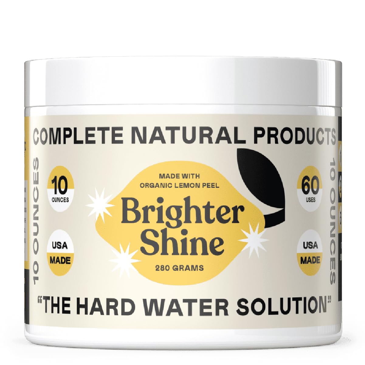 Brighter Shine Dish Washer Cleaner Powder - 60 Uses All-Natural Lemon Citric Acid Dishwasher Cleaner Additive, Hard Water Spot Remover, Odor