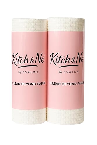 Reusable Cleaning Cloths - Lint-Free Ultra Absorbent Non-Woven Kitchen Cleaning Towels, Reusable Cleaning Wipes Roll, 2 Rolls, 100 Sheets, 25×25 cm