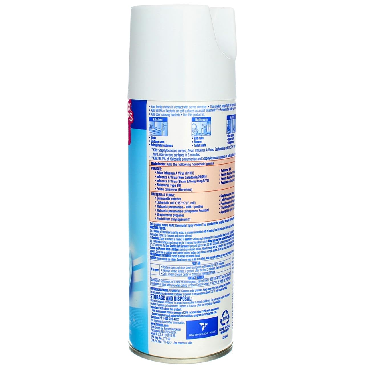Lysol Disinfectant Spray, Sanitizing and Antibacterial Spray, For Disinfecting and Deodorizing, Crisp Linen, 2 Count, 12.5 fl oz each