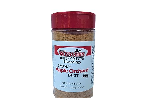 Weaver’s Dutch Country Seasonings Smoky Apple Orchard Dust, 7.5 oz - All?Natural Applewood?Smoked Rub with Brown Sugar & Apple Cider Vinegar Flavor