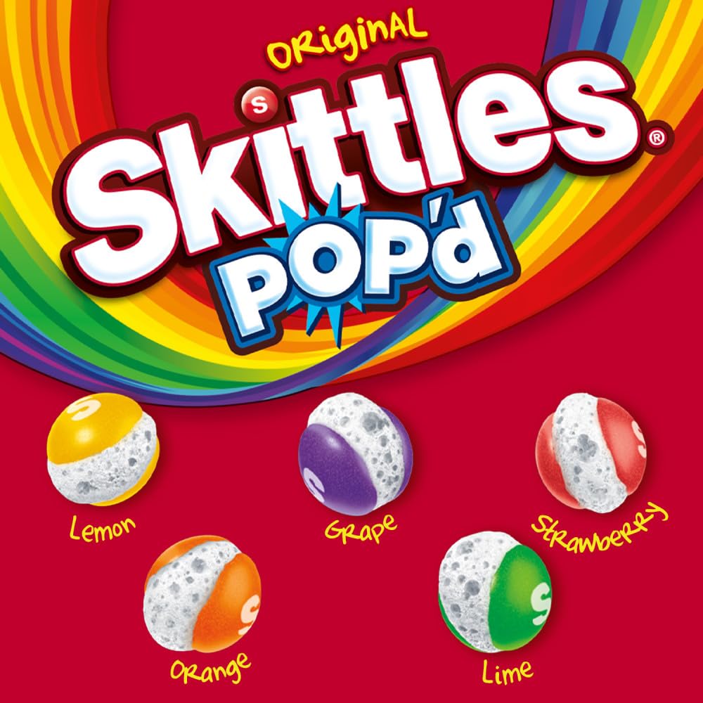 Skittles, POP'd Originals Freeze Dried Candy, Freeze Dried Snacks, 5.5 Ounce