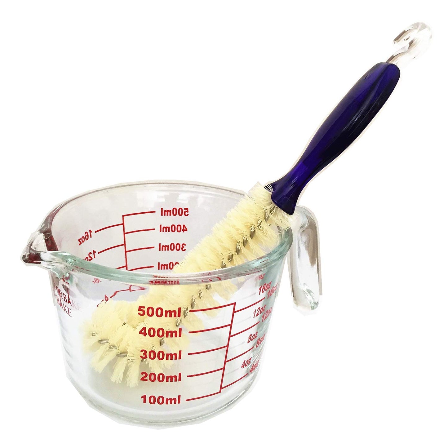 Aiboco 10 inches Kitchen Dish Scrub Brush, Glass Bottle Brush, Strong Scrubbing Bristles Cup Brush,Pan Pot Brush, Angled Design