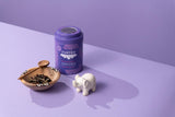 JusTea PURPLE RAIN | Loose Leaf Purple Tea | Tin with Hand Carved Tea Spoon | 40+ Cups (2.8oz) | Very Low Caffeine | Award-Winning | Fair Trade |