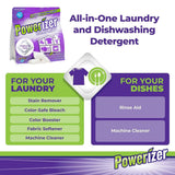 Powerizer Complete Multipurpose Cleaning Pods - Plant and Mineral Based Concentrated Laundry & Dishwasher Detergent | 42 Count | All-in-One Cleaning