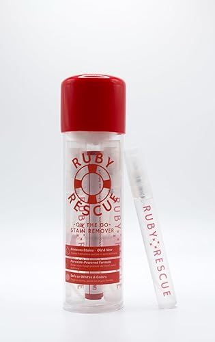 Ruby Rescue - To Go, Ruby Rescue Stain Remover, Powerful Peroxide Formula, Clothes, Carpets, Upholstery, Spray Cleaner, Instantly Lifts Protein-Based