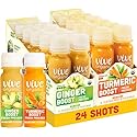 Vive Organic Immune Support Ginger Shot + Turmeric Shot Variety Pack, Cold-Pressed Ginger Root & Turmeric, Gluten Free, Vegan, Immunity Booster, 2 Fl