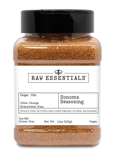 Raw Essentials Sonoma Seasoning - Savory & Warm Blend for Meats, Roasted Vegetables, Casseroles, Rice, and Marinades - Non-GMO, Gluten-Free, Vegan