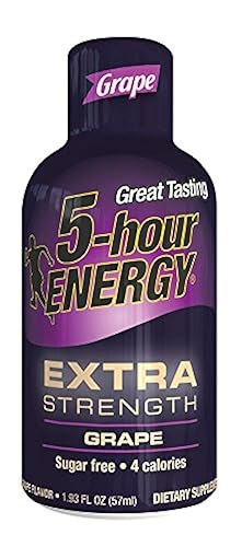5 Hour Energy Drink Shot, Extra Strength Grape, 1.93 Fl Oz (Pack of 6)