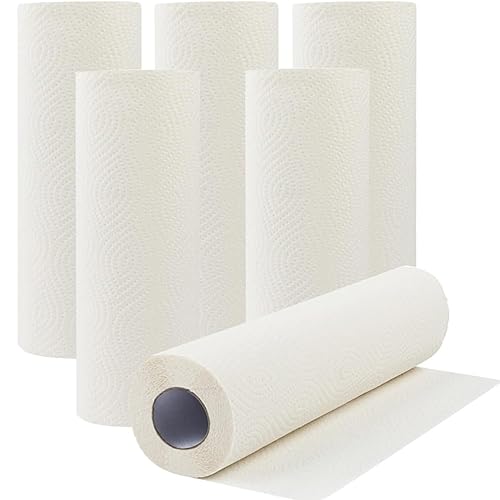 66 Sheets Super Absorbent Paper Towels (6 Rolls) - Versatile, Durable & Ultra-Strong for Multipurpose Cleaning, Perfect for Home, office & Party