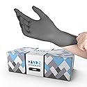 Hand-E Touch Grey Disposable Nitrile Gloves Large 50 Count, Powder and Latex Free Medical Gloves for Exams and Surgical Needs - Food Safe for Cooking