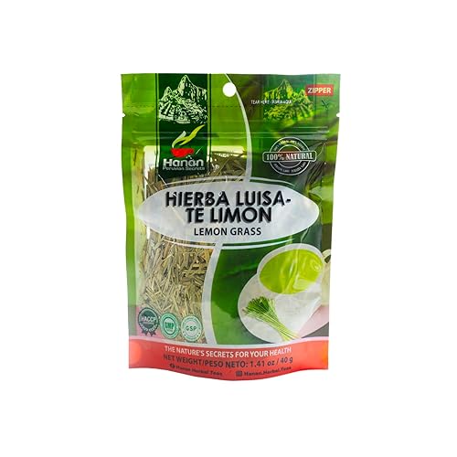 Hanan Hierba Luisa Fresh Lemongrass Tea/Te de Limon Loose Leaf Herbal Tea 1.4 oz (40 g) - Dried Lemon Grass Leaf Herbs & Natural Supplement