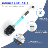 REDANT Toilet Brush and Holder Set, Silicone Toilet Bowl Brush/Cleaner Scrubber, Reusable Bathroom Cleaning Supplies with Cleaners Dispenser