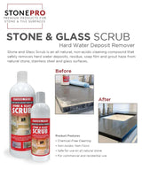 Stone Pro Stone and Glass Scrub - Hard Water Stain Remover - Remove Spots on Glass, Natural Stone, Quartz, & Metal Fixtures (Quart)