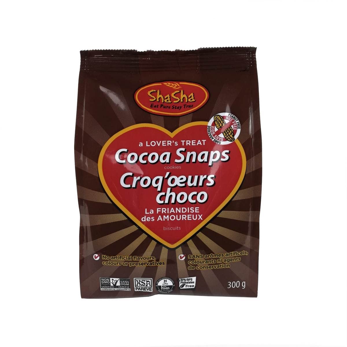 ShaSha Cocoa Snap Cookies, 10.5oz (300g)