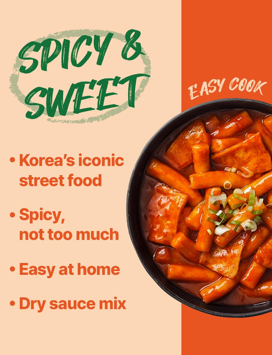 Nice Witch's Secret Recipe Korean Mild Tteokbokki Powder Sauce 12 servings - Perfect for Sweet and Spicy Rice Cake Dishes, Easy and Quick to Make