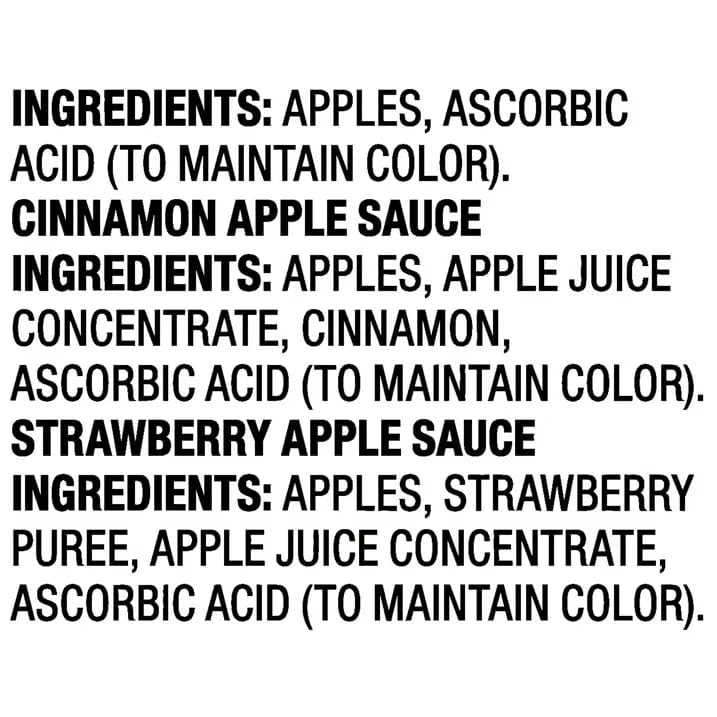 Great Value Apple Sauce Variety Pack, Unsweetened, Cinnamon & Strawberry, 3.2 oz Pouches, 12 Count, Pack of 2, 24 Pouches Total, 76.8 oz
