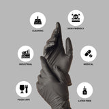 Black Nitrile Disposable Exam Gloves (5 Mil) | Latex?Free, Powder?Free, Food Safe, Medical, Tattoo, Mechanic & Cleaning Use (100 Count/1 Box) MEDIUM