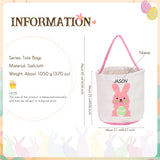 Nobelook Easter Bunny Basket - Personalized Easter Basket for Boys and Girls - Personalized Tote Easter Basket (Style 1)