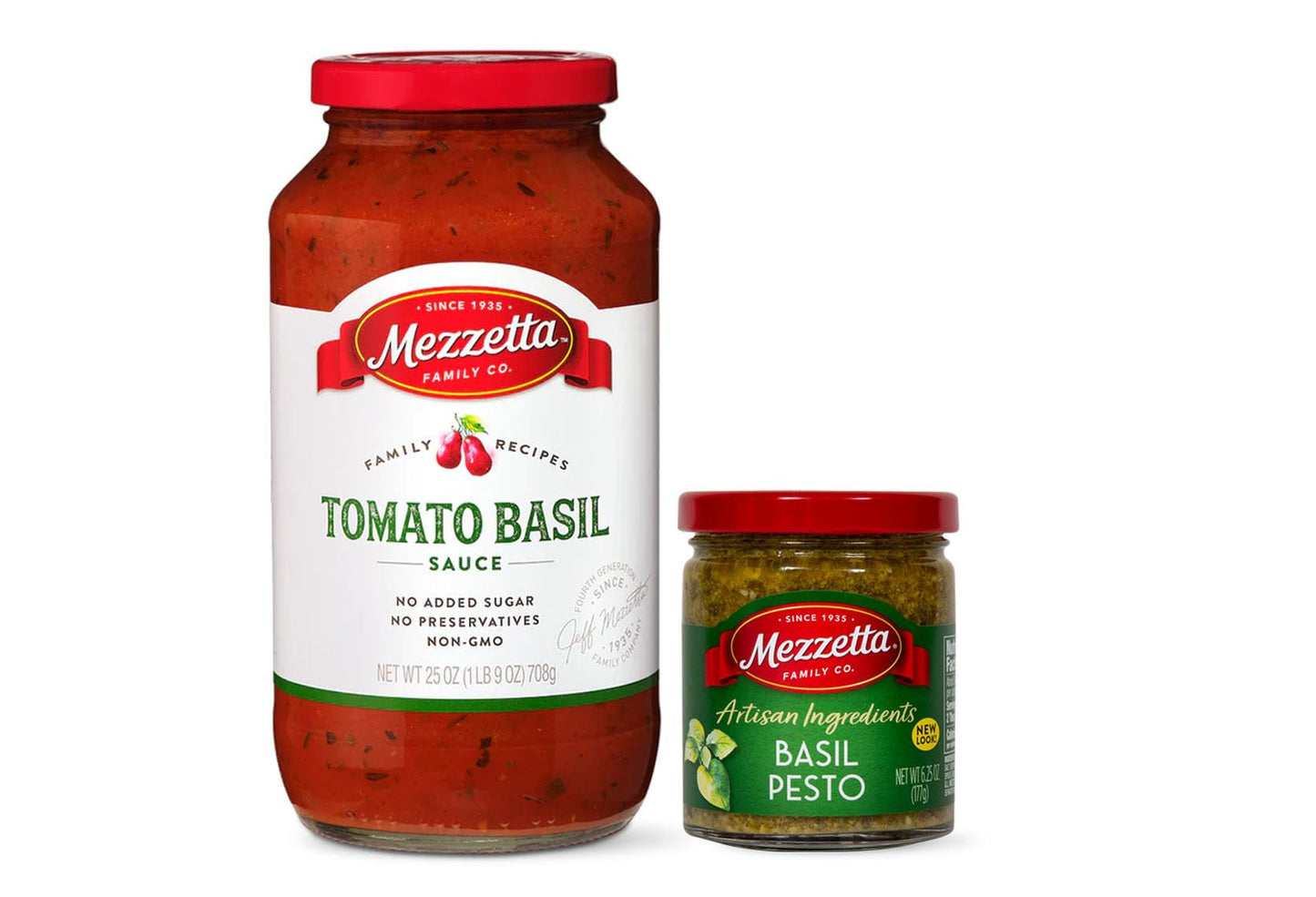 Mezzetta Basil Variety Pack - Combo Pack with Tomato Sauce - Basil Pesto - Marinara Sauce - Authentic Italian Flavor for Pasta & More - Pack of 2