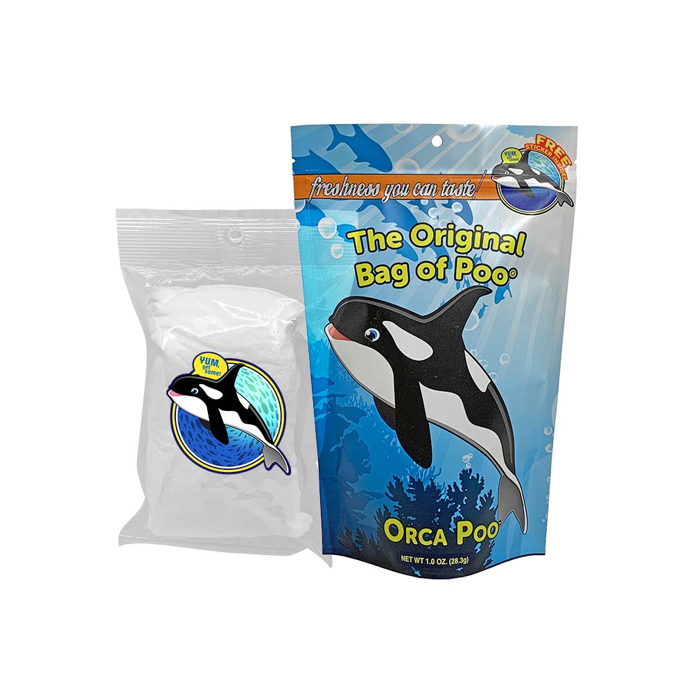The Original Bag of Poo®, Orca Poo (Vanilla Flavor Cotton Candy) Novelty Poop Gag Gift. Free sticker inside.