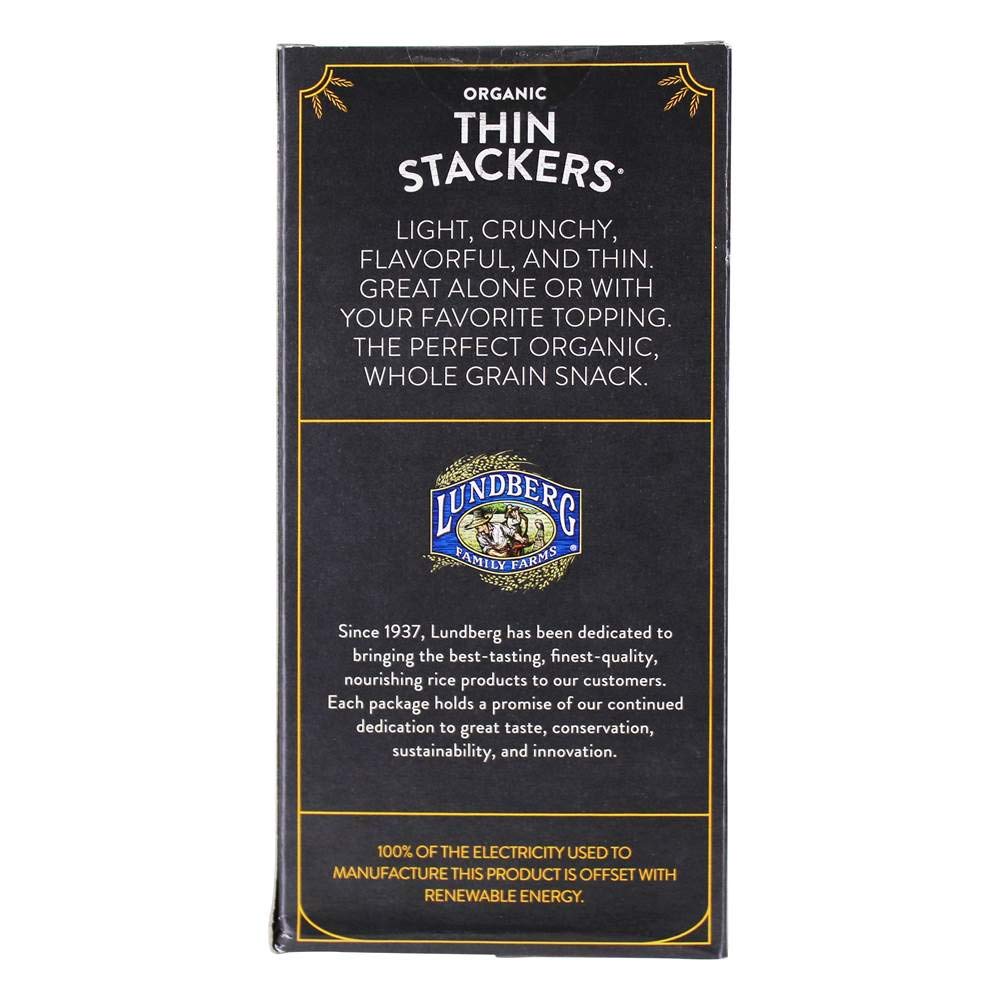 Lundberg Organic Thin Stackers, Five Grain, 6oz, Gluten-Free, Vegan, Kosher, USDA Certified Organic, Non-GMO Verified, Whole Grain Brown Rice