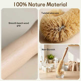 MI BRUSHAX Bottle Brush Cleaner,Long Beech Wood Handle Non-Scratch,L-Shape for Cleaning Coffee Cups,Mason,Thermos,Glass Bottle,Beer Bottles,Wine