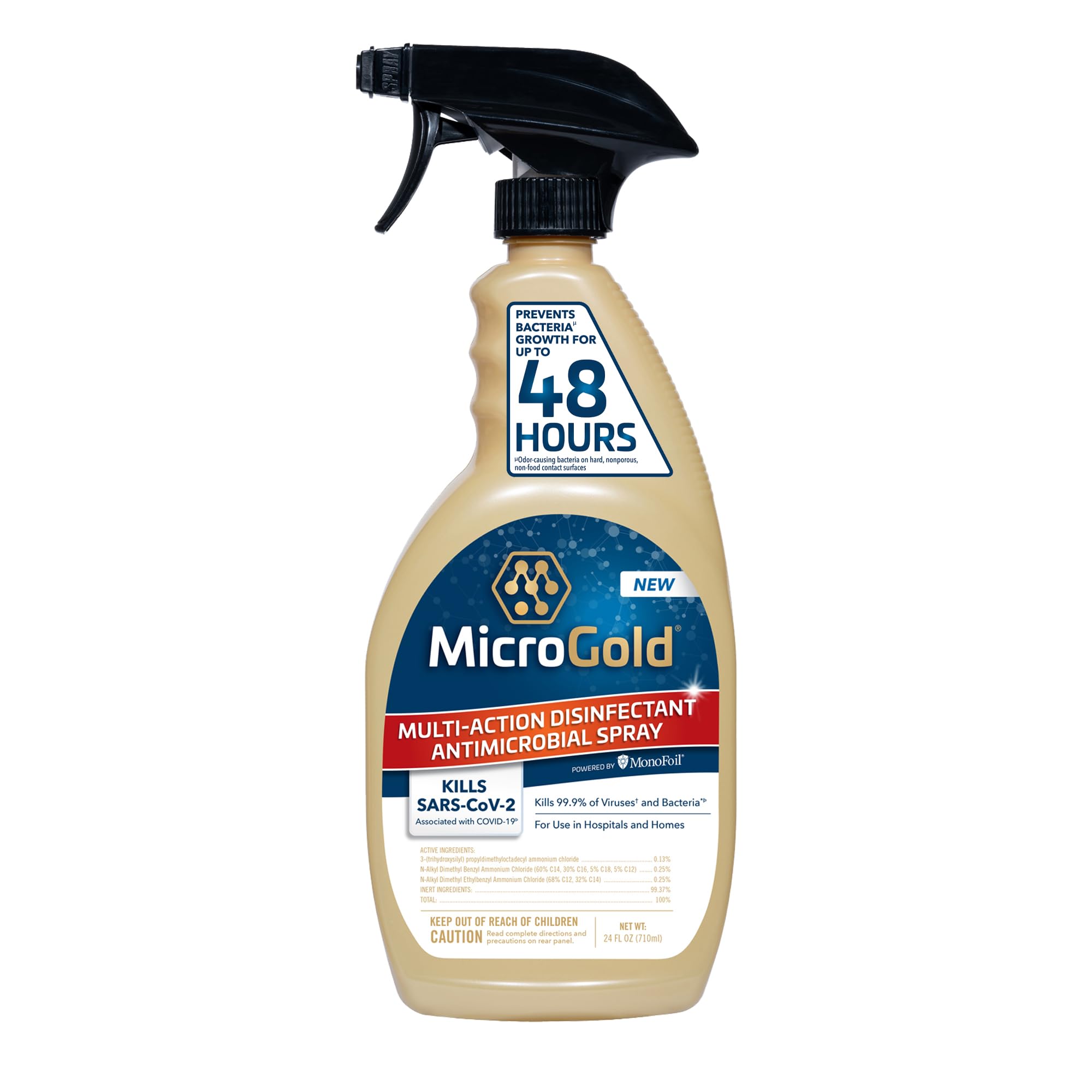 MicroGold Multi-Action Disinfectant Antimicrobial Spray Tested and Proven Effective to Kill the COVID-19 Virus, Kills 99.9% of Viruses and Bacteria