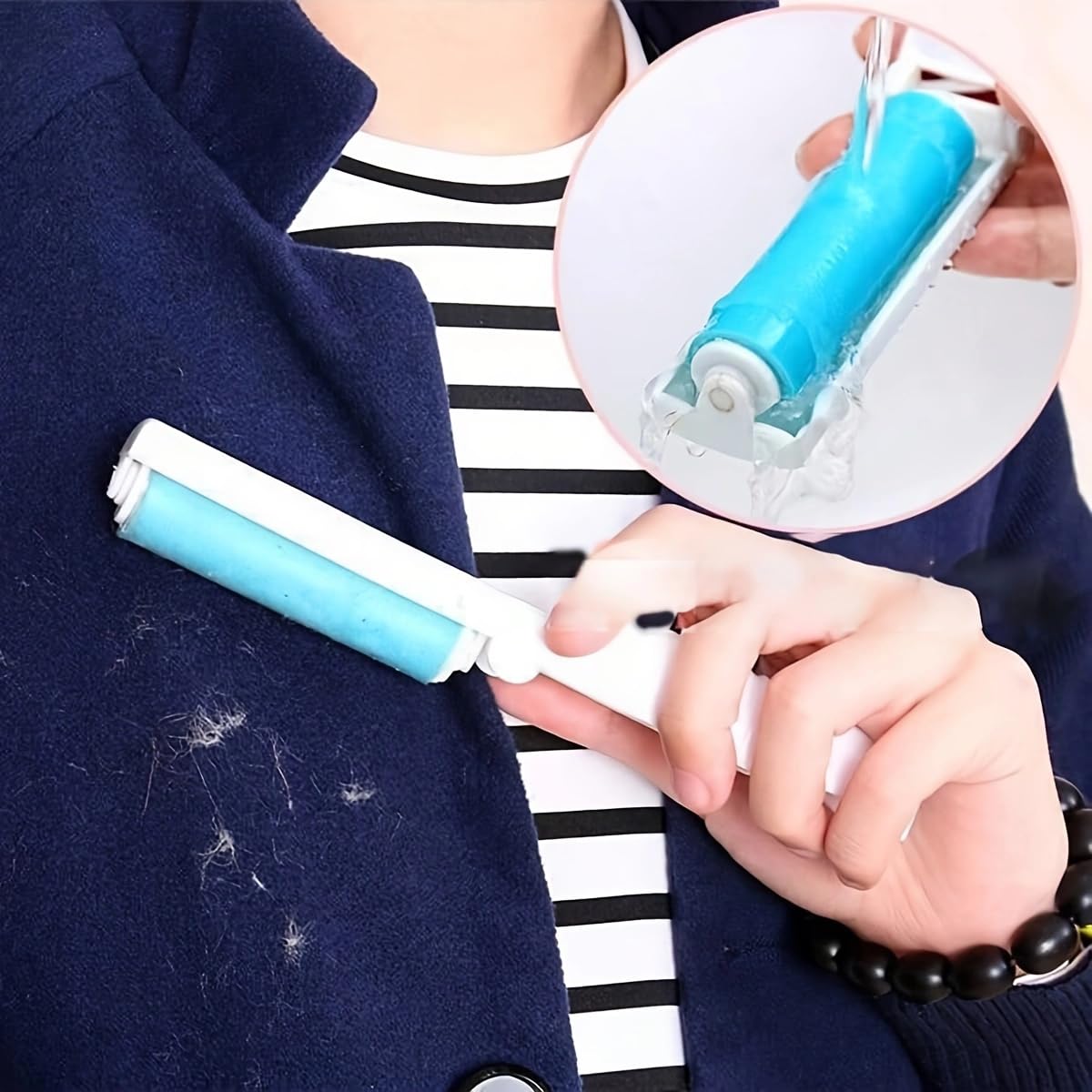 3pcs Reusable lint Roller, Reusable Foldable Portable Clothes Washing Carpet Sheets dust Suction Brush Picker Set Cleaner,Pet Hair Remover Brush (3