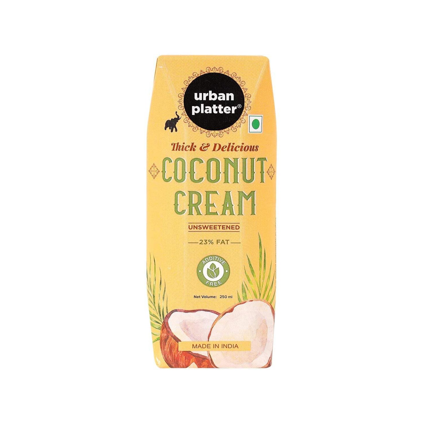 Urban Platter Unsweetened Coconut Cream (Pack of 3) | Thick & Creamy Texture | Dairy Substitute | Ideal For Sauces, Puddings, Ice Cream & Whipped Cream | 8.45 Fl Oz/250ml
