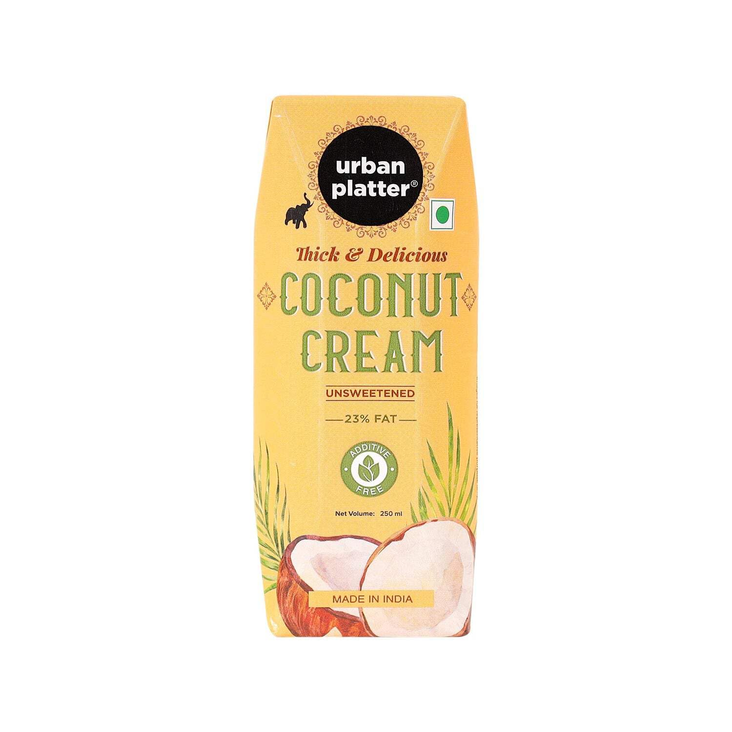 Urban Platter Unsweetened Coconut Cream (Pack of 3) | Thick & Creamy Texture | Dairy Substitute | Ideal For Sauces, Puddings, Ice Cream & Whipped Cream | 8.45 Fl Oz/250ml