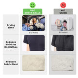 Dryer Ball Kit: 6 XL Wool Dryer Balls - Natural Fabric Softener, Reusable, Reduces Clothing Wrinkles and Saves Drying Time - Reduces Wrinkles