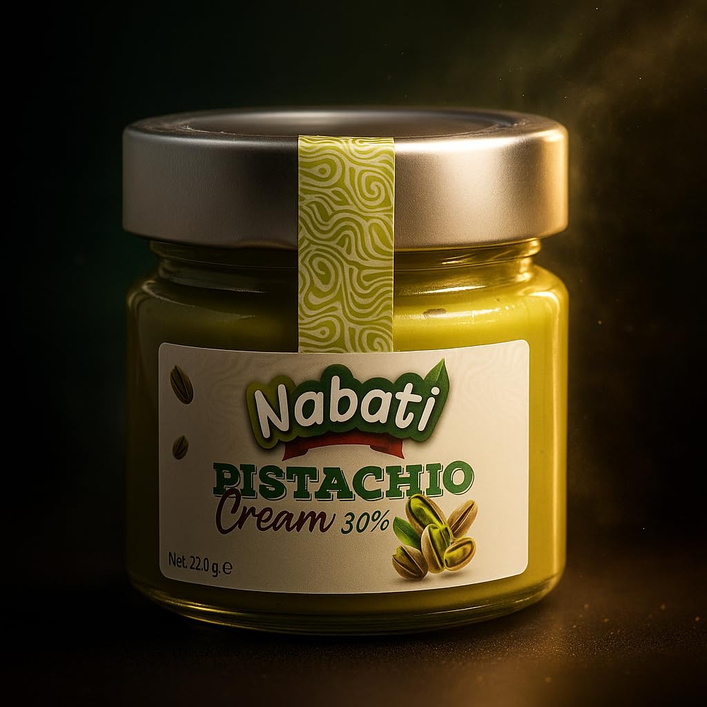 Nabati Pistachio Cream Spread Jar, 30% Pistachio Cream, 7.05 oz (200g) Set of 6
