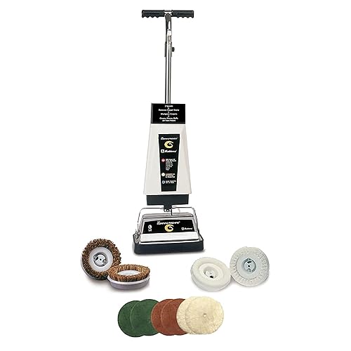 Koblenz P-2600A Carpet Shampooer Machine, 12 in Floor Polisher, Electric Floor Scrubber, 144 oz Tank, Twin Brushes, Scrubbing and Polishing Pads