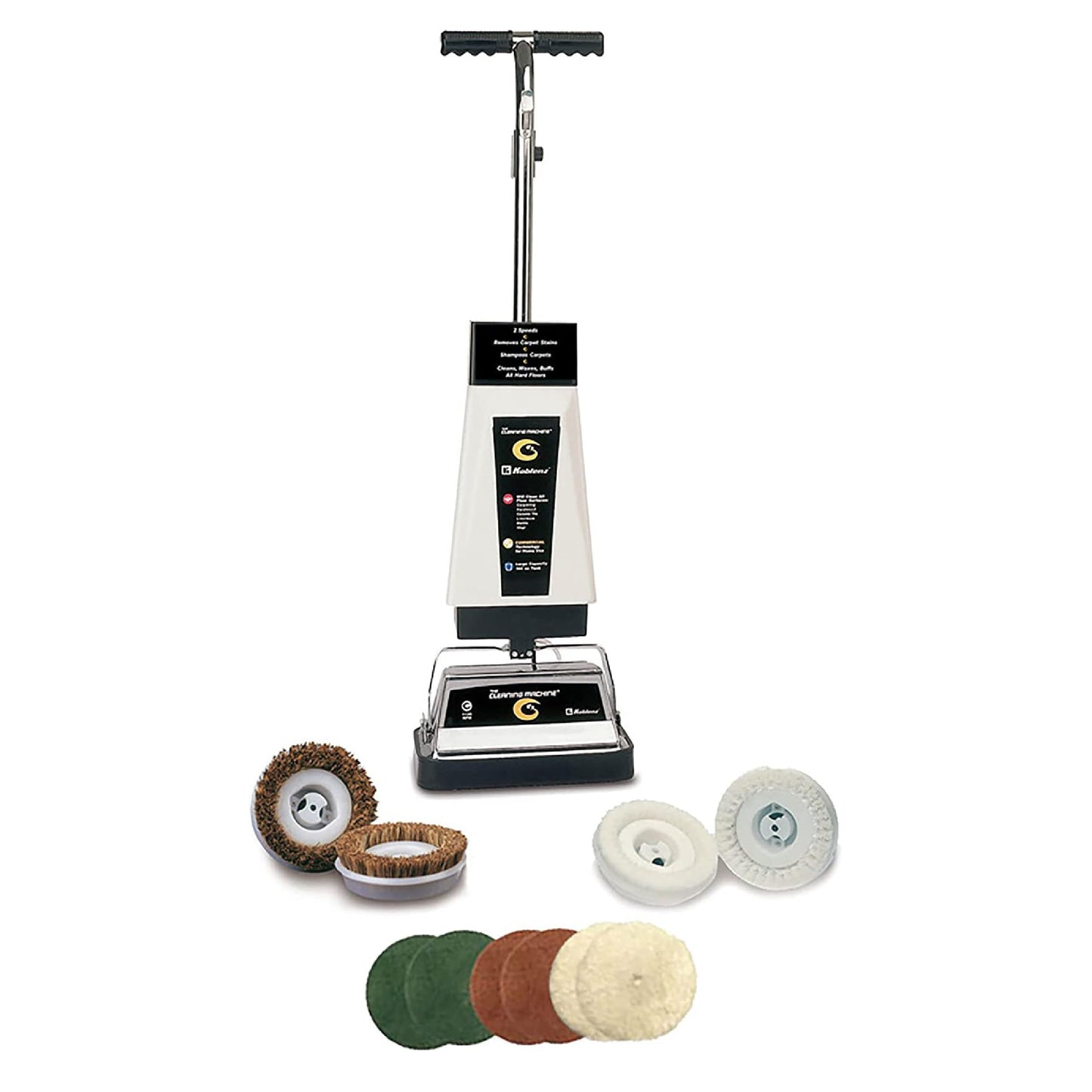Koblenz P-2600A Carpet Shampooer Machine, 12 in Floor Polisher, Electric Floor Scrubber, 144 oz Tank, Twin Brushes, Scrubbing and Polishing Pads