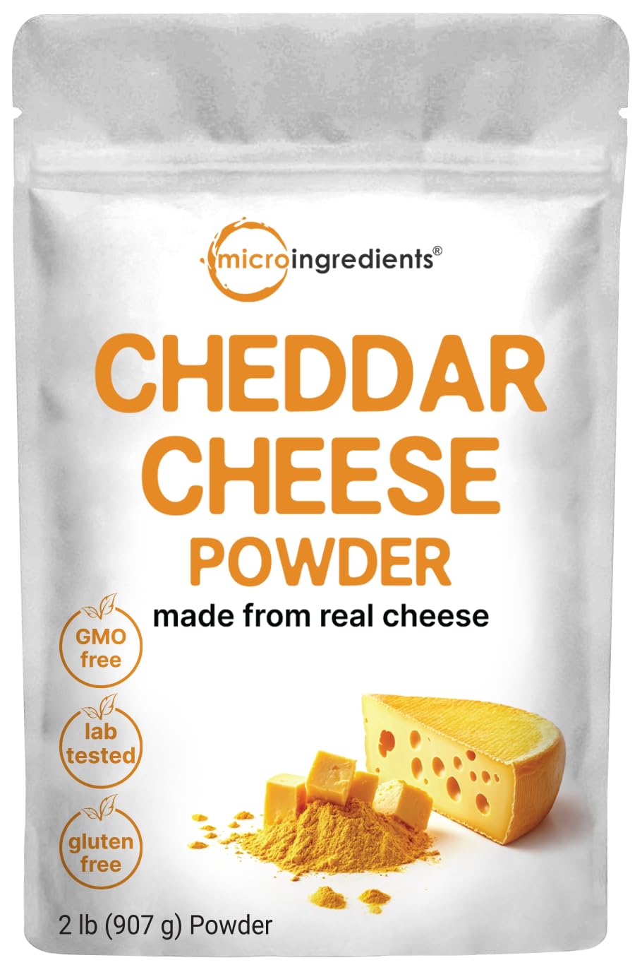 Cheddar Cheese Powder with Whey Protein Concentrate, 2lbs | Made from Real Raw Cheese | Authentic Sharp Flavor | All Purpose Seasoning | Great for Mac