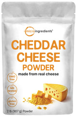 Cheddar Cheese Powder with Whey Protein Concentrate, 2lbs | Made from Real Raw Cheese | Authentic Sharp Flavor | All Purpose Seasoning | Great for Mac