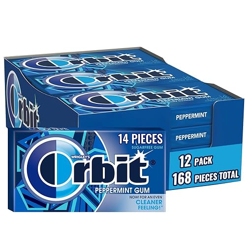 ORBIT Peppermint Sugar Free Gum Individually Wrapped, Bulk Packs of Gum, 12 Packs of 14-Pieces (168 Total Pieces)