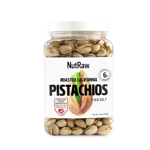 Nutrawbar Pistachios in Shell, Roasted and Sea Salt, 1 Pound