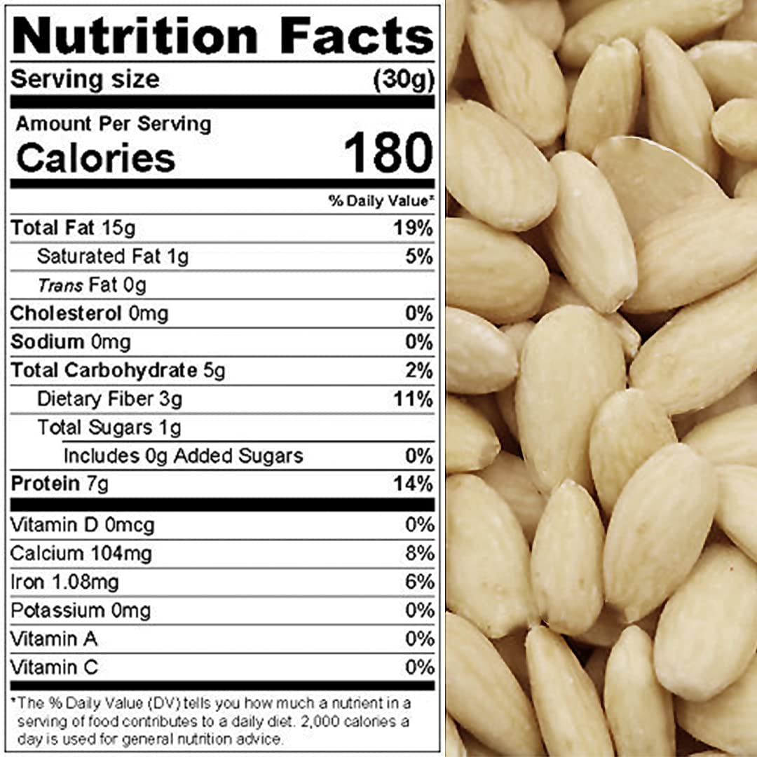 Presto Sales Whole Blanched Almonds Skinless Raw 16 oz. | Great for baking and decorations | Vegan, Non-GMO | Healthy, High Protein | Resealable 1 lb