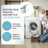 8-Piece Washing Machine Cleaning Brush Set, Dryer Vent Cleaner Kit, Front Load Washer Gasket Cleaner Brush, Crevice Gap Brush for Sink, Grout, Tile