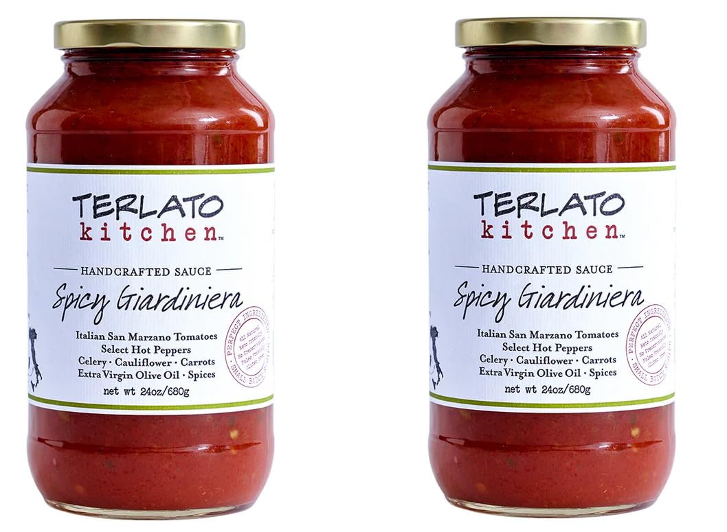 Terlato Kitchen Spicy Giardiniera Pasta Sauce, 24 oz, 2 Pack
