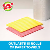 Scotch-Brite Sponge Cloths, Reusable Dish Towel that Absorbs Like a Sponge, Dishwasher-Safe Wipes that are Ideal for Nonstick Cookware, Tile