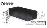 Okleen Big Sponge. Made in Europe. 6 Pack, Black. 8.9x4.3x2.4 Inch Extra Large Odorless Commercial Sponge for All Purpose Cleaning