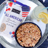Safe + Fair All American Granola - Gluten-Free & Vegan Snack - Whole Grain Oats with Real Strawberries, Blueberries, and Cranberries - Non-GMO