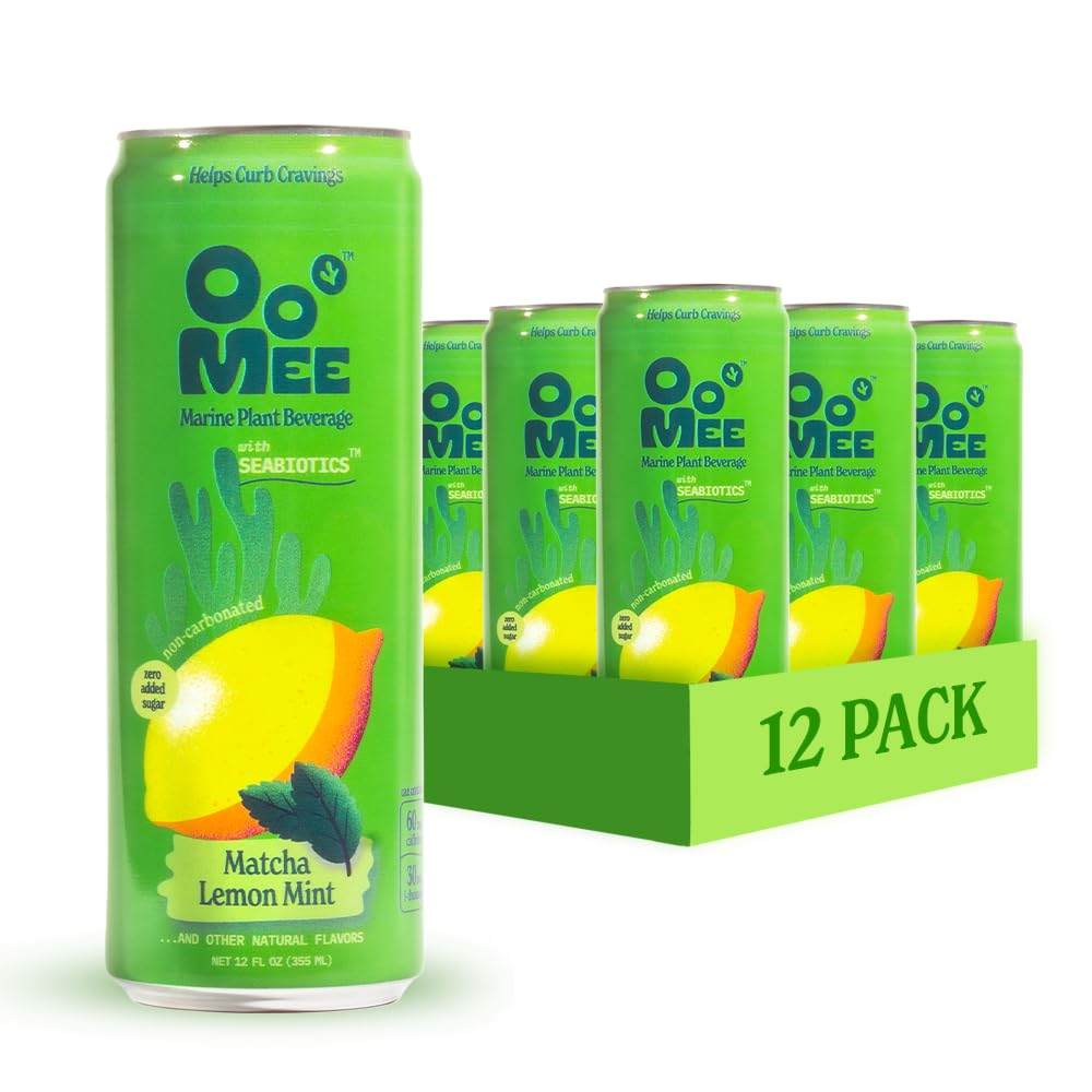 OoMee Fruity Matcha Drink | Lemon & Mint | Fruit?Infused, Plant?Based Vegan Beverage with Sustained Energy, Natural Craving Support, Low-Calorie, No